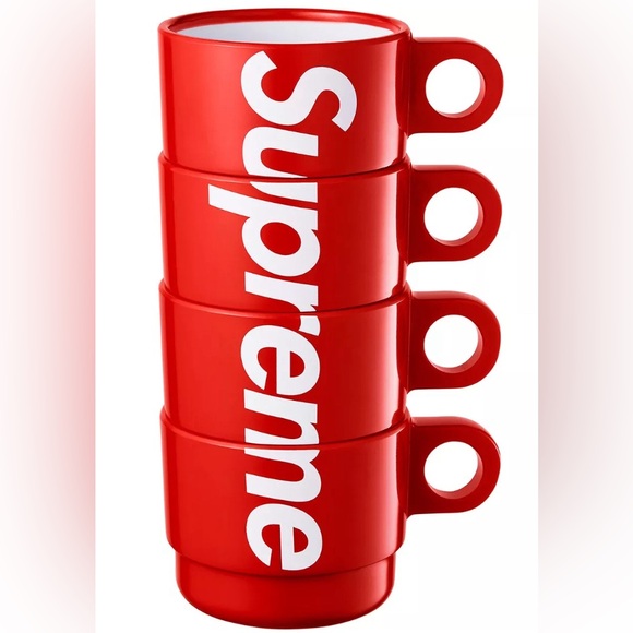 Supreme Stacking Cups Set of 4 Red SS18 LIMITED 100% Authentic. - Picture 7 of 8